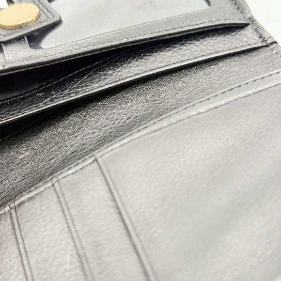 Michael Kors Monogram Wallet Brown Black Canvas Leather Snap Closure - Picture 9 of 9